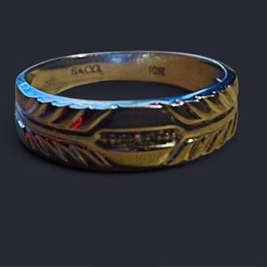 Vintage 10k white Gold SACO ring